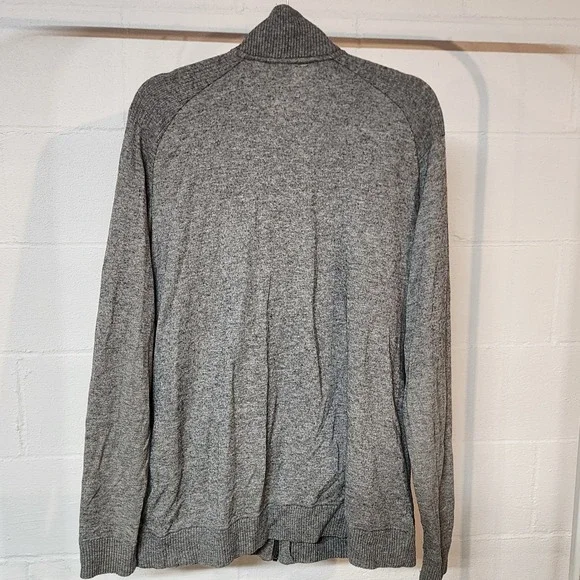 The North Face Mens XL TG Grey Speckled Knit Zip Up Jacket Full Zip Pockets Wool - Picture 9 of 10